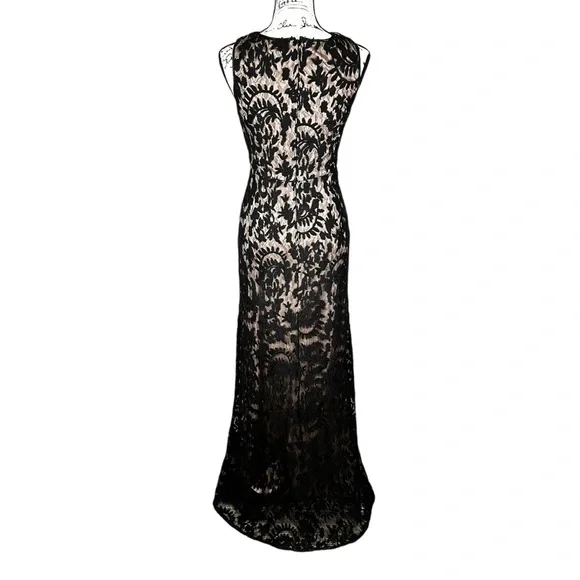 Adrianna Papell Women's Black Long Dress Wedding Guest Evening Gown size 4 - Picture 3 of 15